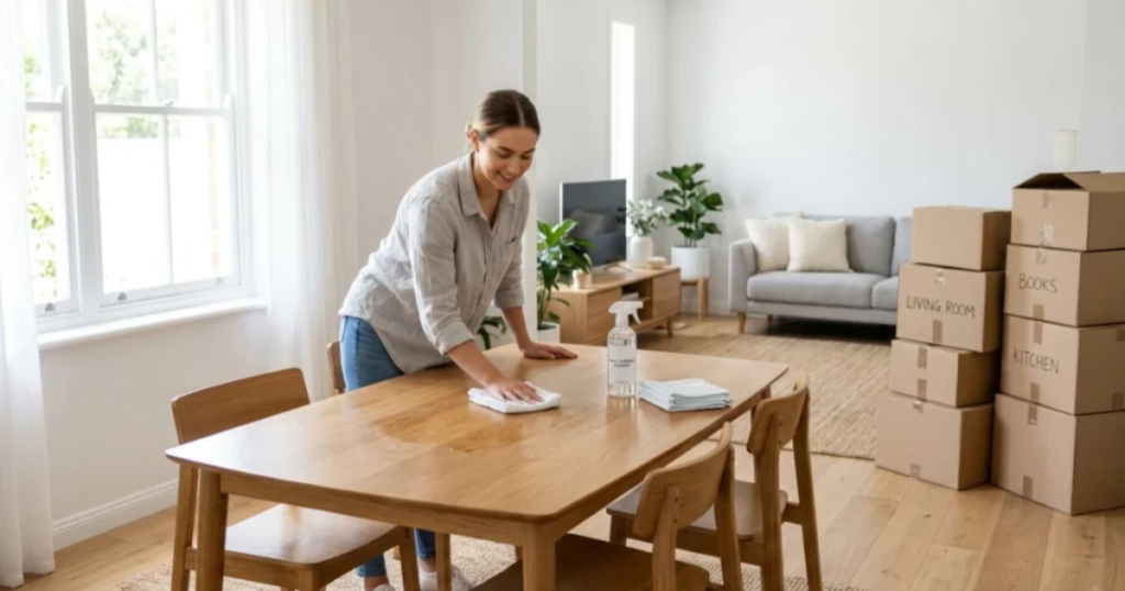 how to clean furniture before moving
